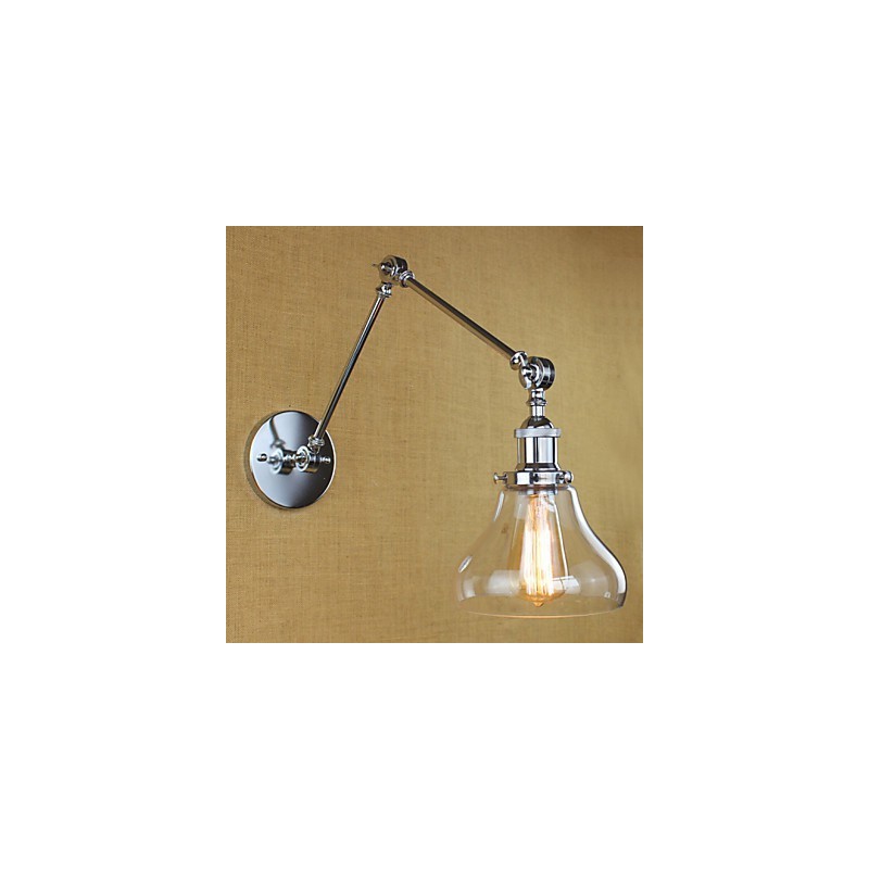 Chrome Glass Double Arm Adjustable Silver Bar KTV Bedside Aisle Restaurant Hotel Room wall