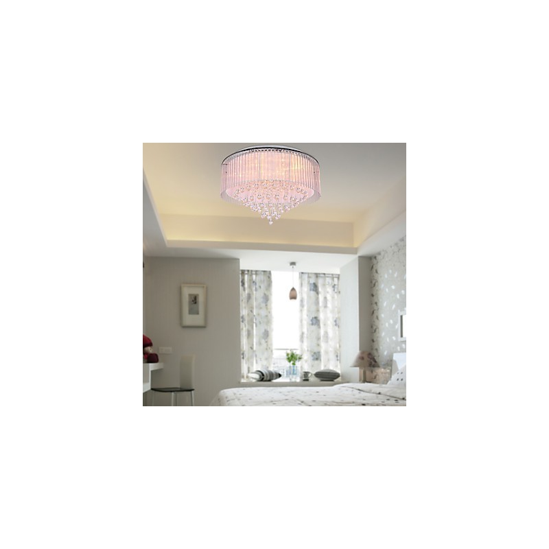 Modern Contemporary Crystal Electroplated Flush Mount