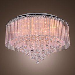 Modern Contemporary Crystal Electroplated Flush Mount