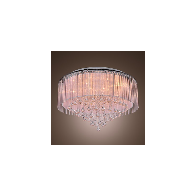 Modern Contemporary Crystal Electroplated Flush Mount