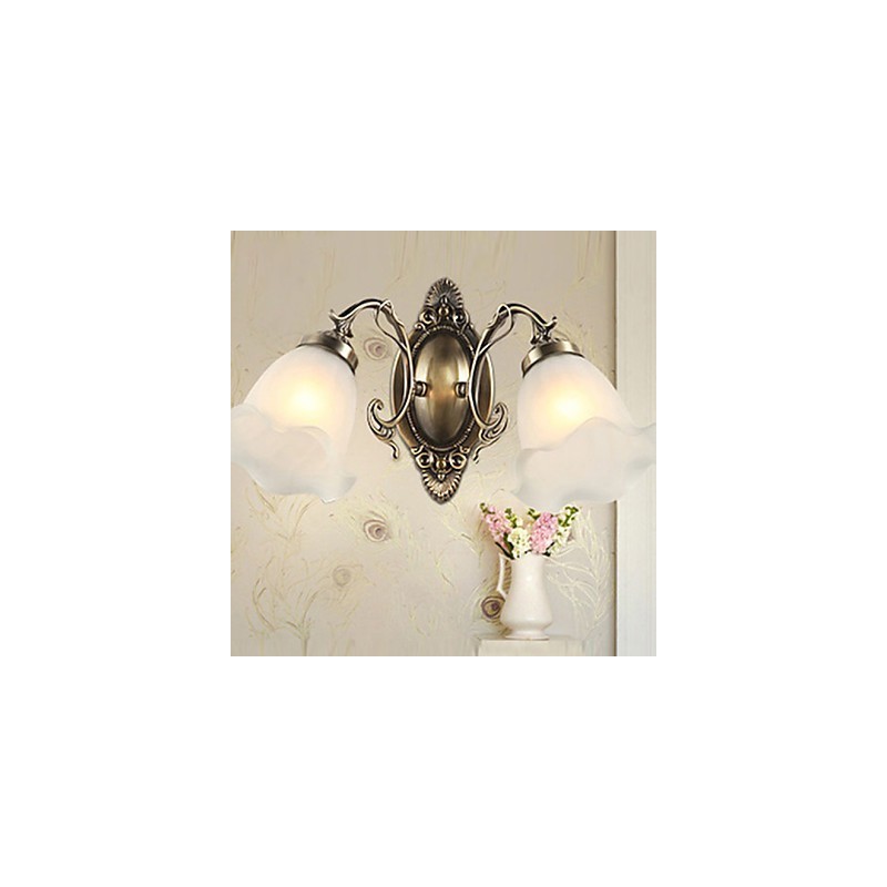 Retro Glass Simple European Modern Elegance Wrought Iron Wall Lamp Light