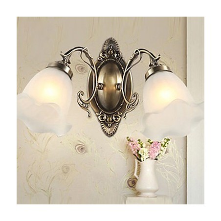 Retro Glass Simple European Modern Elegance Wrought Iron Wall Lamp Light