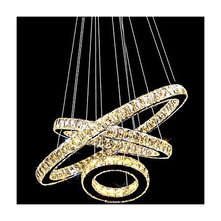 Crystal Pendant Light Modern Lighting Three Rings D406080 K9 Large Crystal Ceiling Light Fixtures