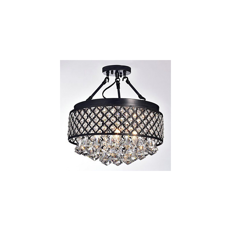 Traditional Classic Crystal Painting Metal Flush Mount