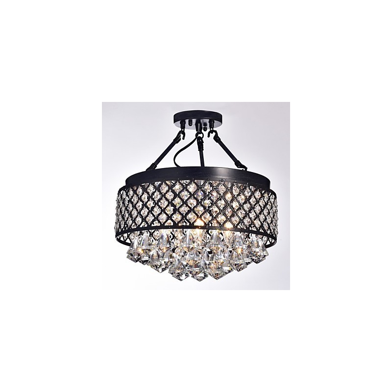 Traditional Classic Crystal Painting Metal Flush Mount