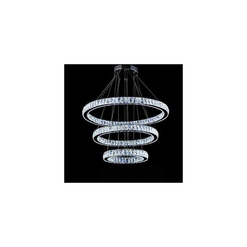 Crystal Pendant Light Modern Lighting Three Rings D406080 K9 Large Crystal Ceiling Light Fixtures