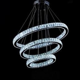 Crystal Pendant Light Modern Lighting Three Rings D406080 K9 Large Crystal Ceiling Light Fixtures