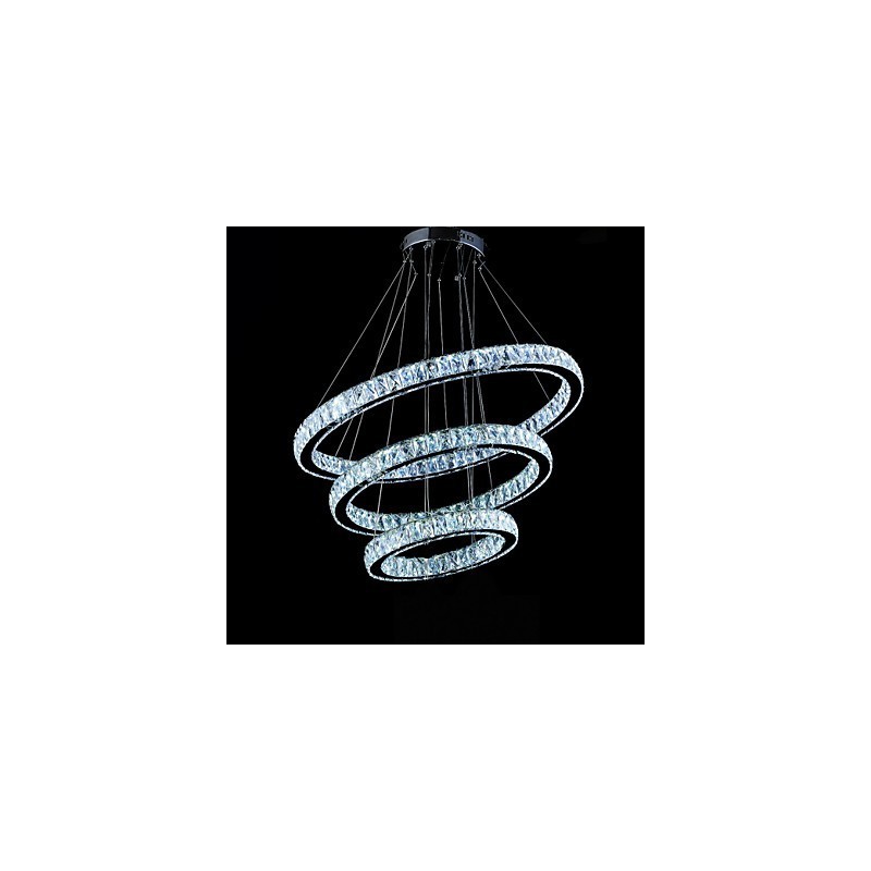 Crystal Pendant Light Modern Lighting Three Rings D406080 K9 Large Crystal Ceiling Light Fixtures