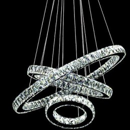 Crystal Pendant Light Modern Lighting Three Rings D406080 K9 Large Crystal Ceiling Light Fixtures