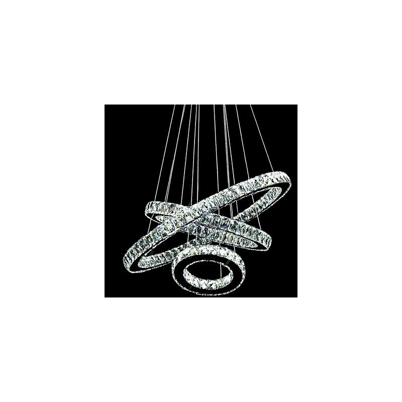 Crystal Pendant Light Modern Lighting Three Rings D406080 K9 Large Crystal Ceiling Light Fixtures