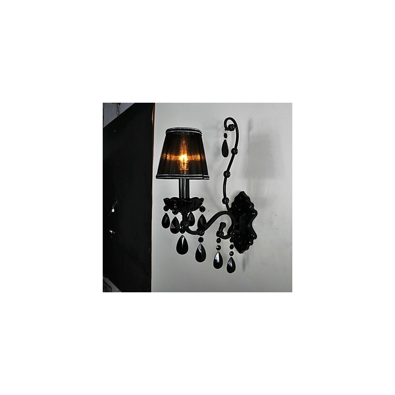 Wall Sconces Crystal Traditional Classic Metal Black
