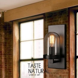 Creative Rural Wrought Iron Glass Wall Lamp Light