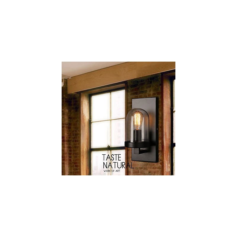 Creative Rural Wrought Iron Glass Wall Lamp Light