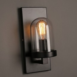 Creative Rural Wrought Iron Glass Wall Lamp Light