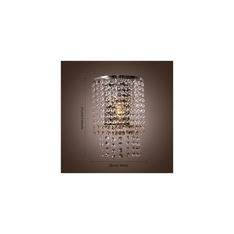 Contemporary Crystal Wall Light with 1 Light