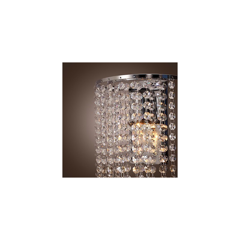 Contemporary Crystal Wall Light with 1 Light
