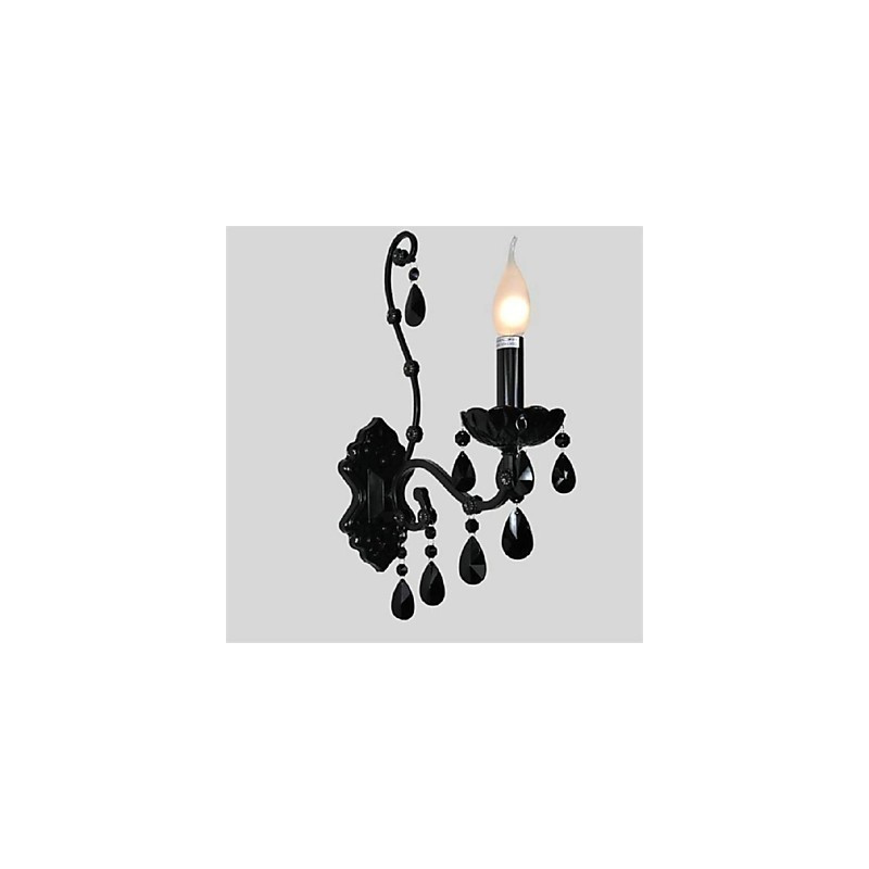 Crystal Mini Style Wall Sconces Candle Wall Lights Modern Contemporary Metal