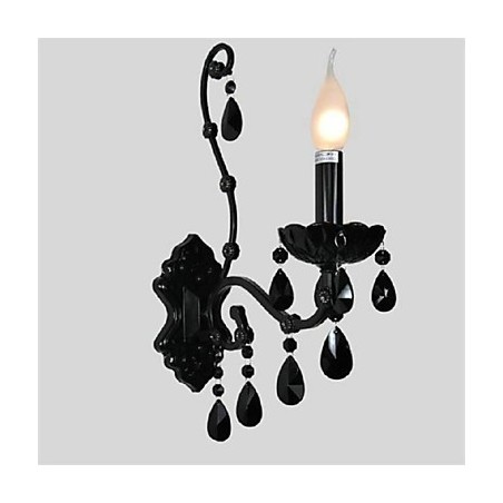 Crystal Mini Style Wall Sconces Candle Wall Lights Modern Contemporary Metal