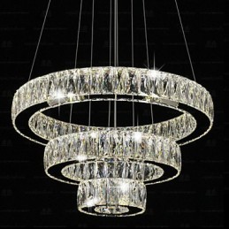 Crystal Pendant Light Modern Lighting Three Rings D406080 K9 Large Crystal Ceiling Light Fixtures