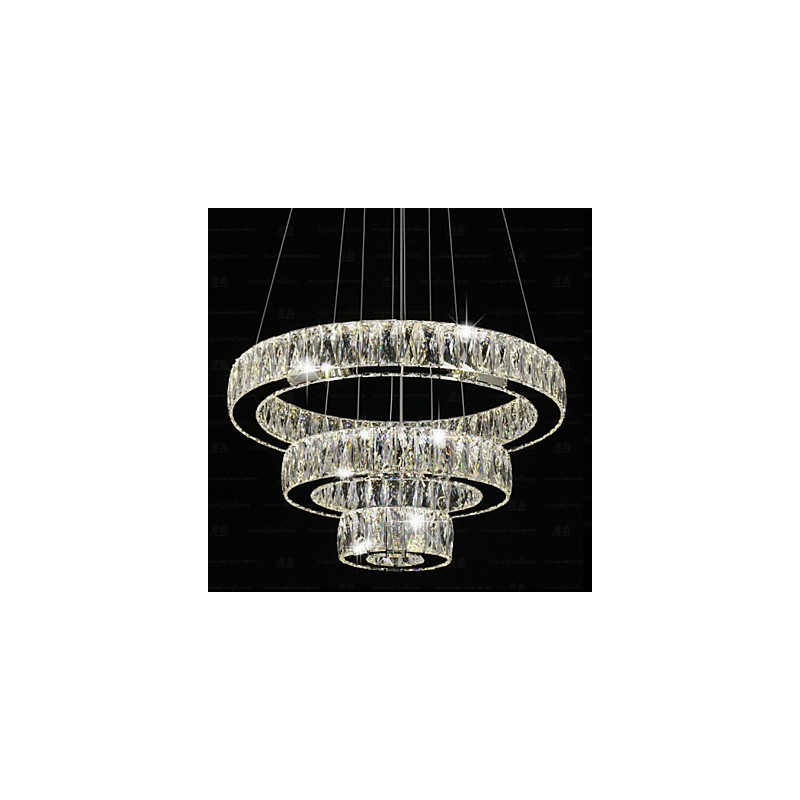 Crystal Pendant Light Modern Lighting Three Rings D406080 K9 Large Crystal Ceiling Light Fixtures