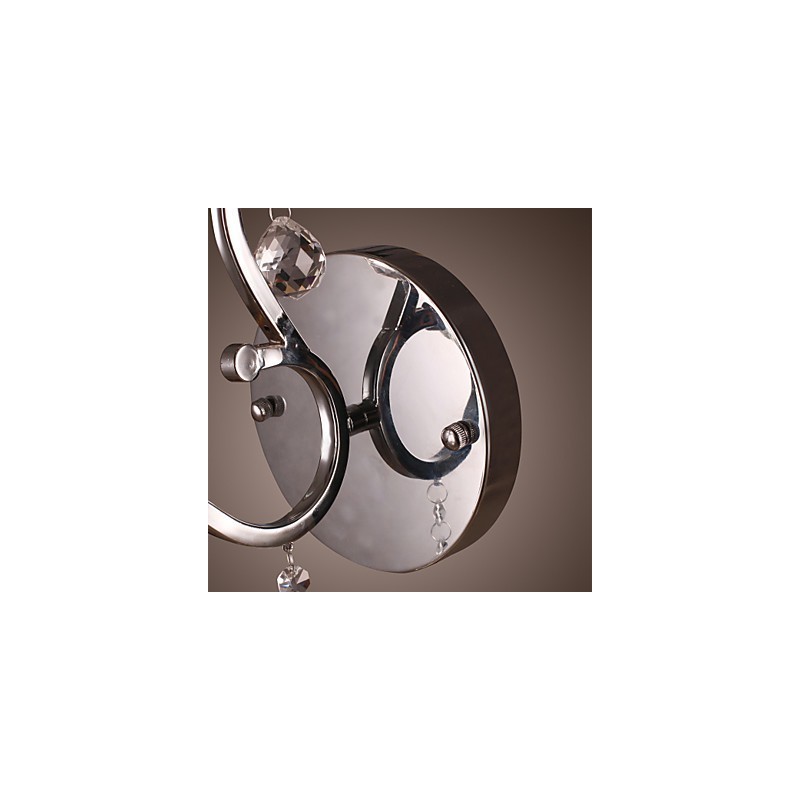 Silvery Crystal Wall Light with 1 Lights