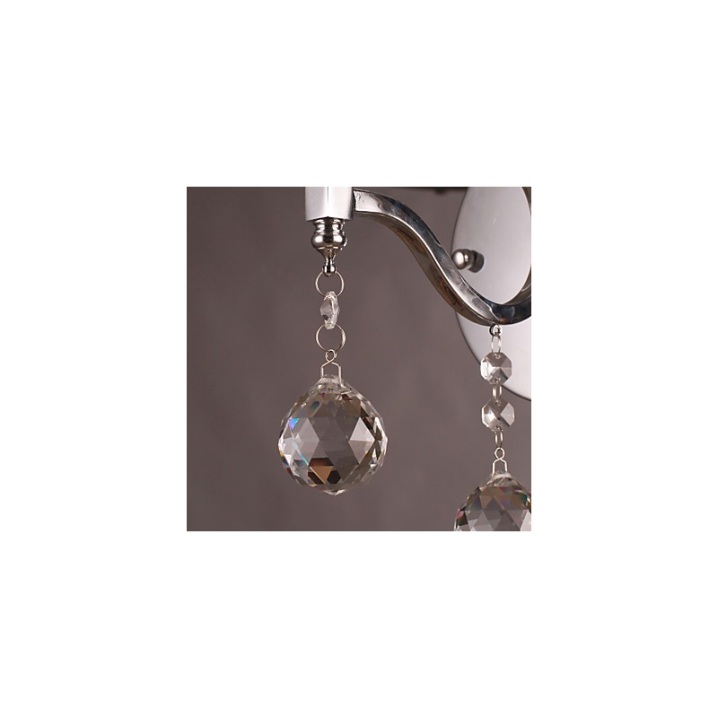 Silvery Crystal Wall Light with 1 Lights