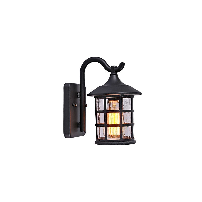 Antique Rustic Iron Waterproof Outdoor Wall Lamp Vintage Lantern Light Rusty Matte black Corridor Hallway Wall Sconce