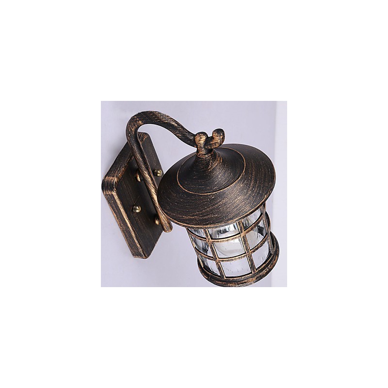 Antique Rustic Iron Waterproof Outdoor Wall Lamp Vintage Lantern Light Rusty Matte black Corridor Hallway Wall Sconce