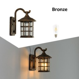 Antique Rustic Iron Waterproof Outdoor Wall Lamp Vintage Lantern Light Rusty Matte black Corridor Hallway Wall Sconce