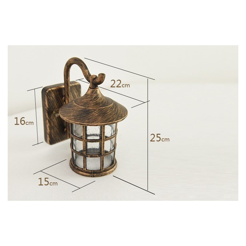 Antique Rustic Iron Waterproof Outdoor Wall Lamp Vintage Lantern Light Rusty Matte black Corridor Hallway Wall Sconce
