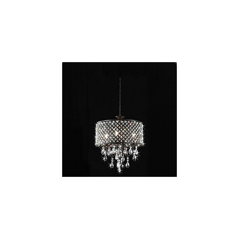 Traditional Classic Crystal Chrome Metal Chandelier