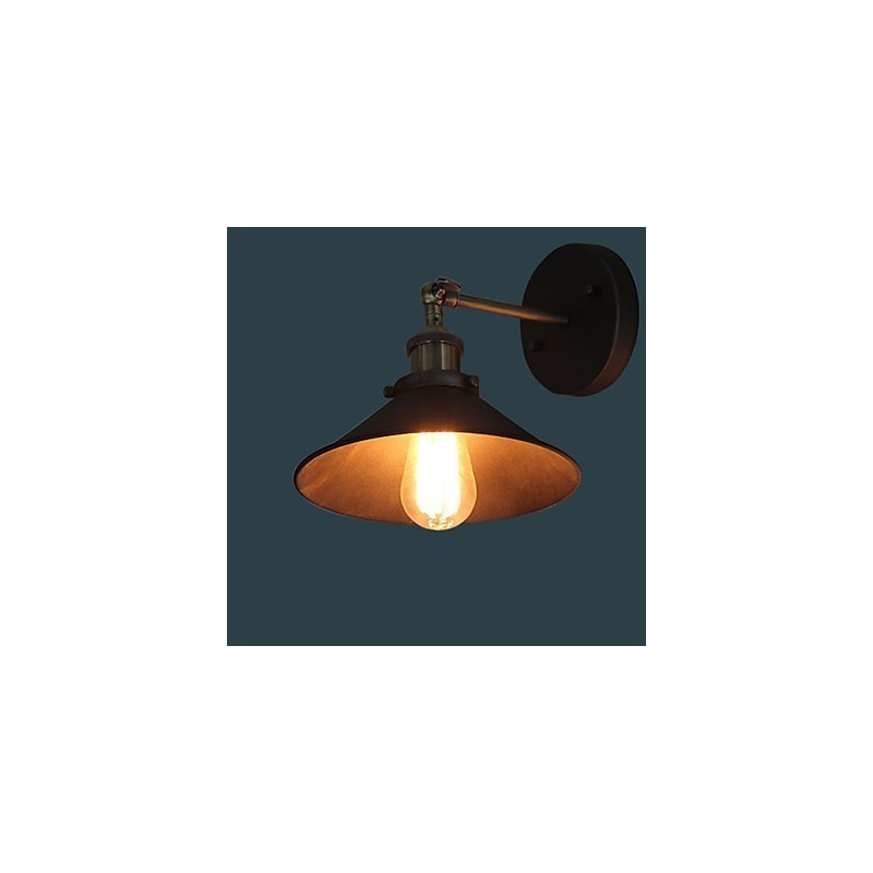 Industrial Vintage Edison Simplicity 1 Light Wall Mount Dining Room Study Room Office Hallway Metal Wall Sconce