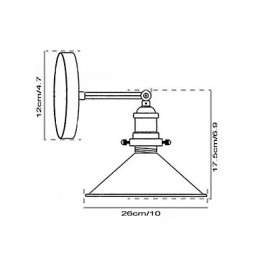 Industrial Vintage Edison Simplicity 1 Light Wall Mount Dining Room Study Room Office Hallway Metal Wall Sconce