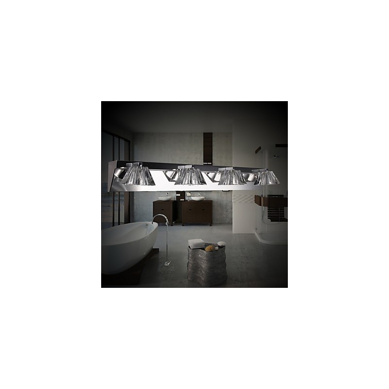 Modern Wall Light with Glass Shade 4 Lights Mirror Front