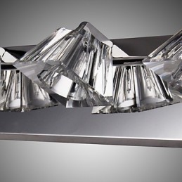 Modern Wall Light with Glass Shade 4 Lights Mirror Front