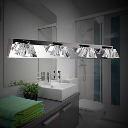 Modern Wall Light with Glass Shade 4 Lights Mirror Front
