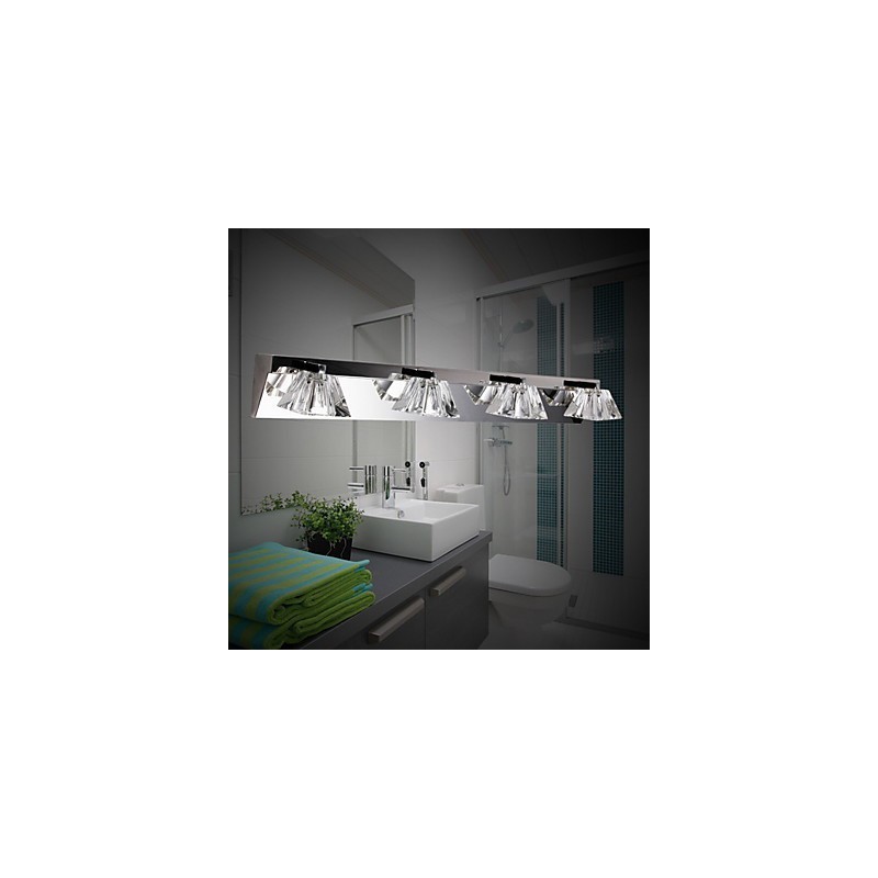 Modern Wall Light with Glass Shade 4 Lights Mirror Front