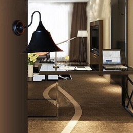 220V 29*29CM 5 10㎡ Designer Duds Loft Style Ancient Black Iron Cap Wall Lamp Light