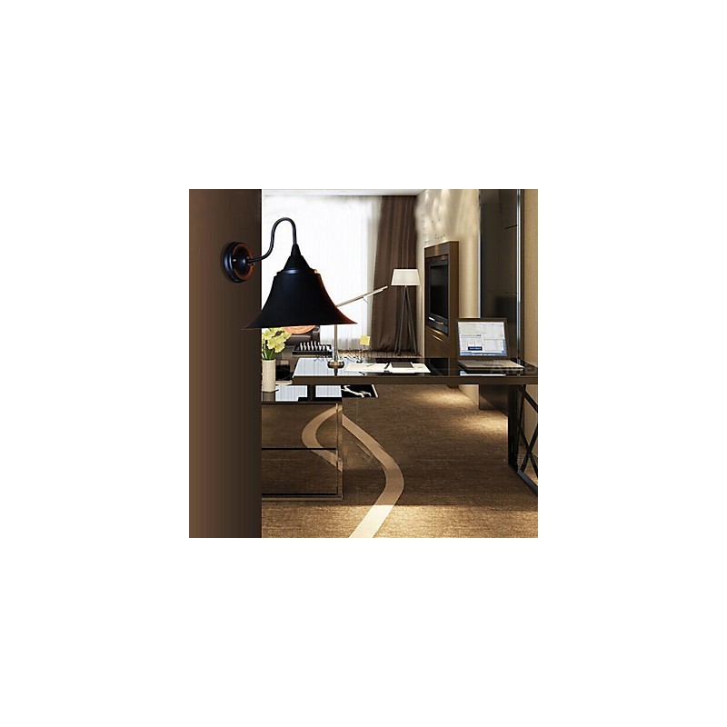 220V 29*29CM 5 10㎡ Designer Duds Loft Style Ancient Black Iron Cap Wall Lamp Light