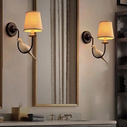 Northern American Birds European Creative Cloth Art Wall Lamp Lights
