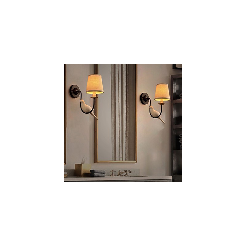 Northern American Birds European Creative Cloth Art Wall Lamp Lights