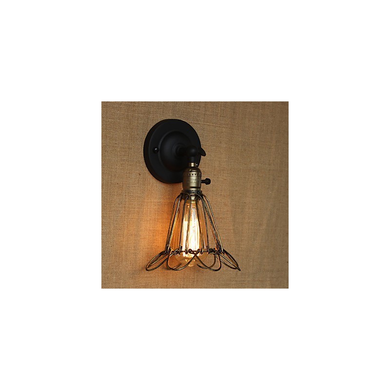 American Industrial Style Fence Iron Mesh Bronze Decorative Wall Sconce