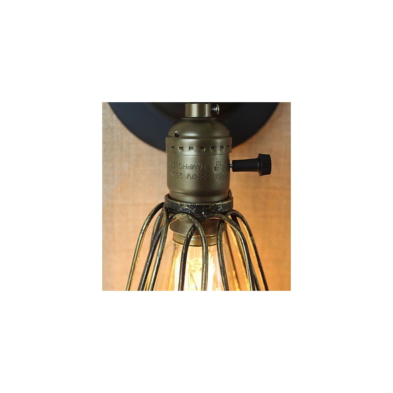 American Industrial Style Fence Iron Mesh Bronze Decorative Wall Sconce