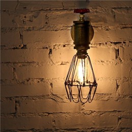 Vintage Industrial Water Pipe Wall Lamps Loft Edison Light for Bar Restaurant Wall Fixtures Lighting