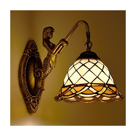 European Contracted Rural Creative Wrought Iron Wall Lamp Glass Lights