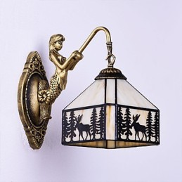 Christmas Deer European Contracted Rural Creative Wrought Iron Wall Lamp Glass Lights