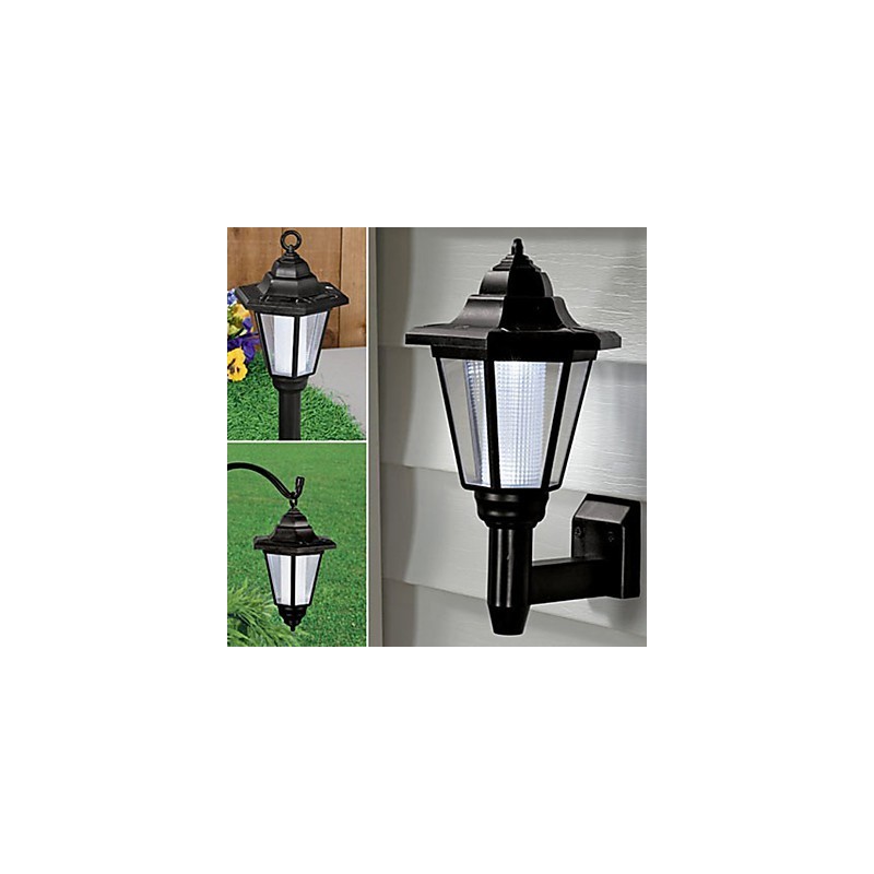 Solar Powered Outdoor Garden Path Yard Security Wall Light Landscape Lamp