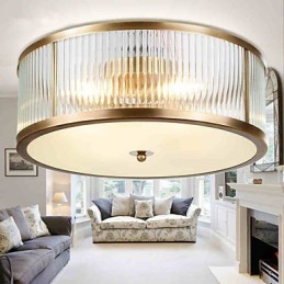 Traditional Classic Rustic Lodge Brass Metal Flush Mount