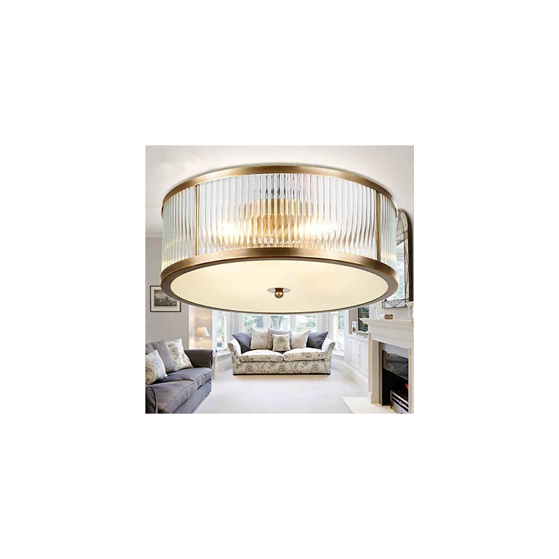 Traditional Classic Rustic Lodge Brass Metal Flush Mount