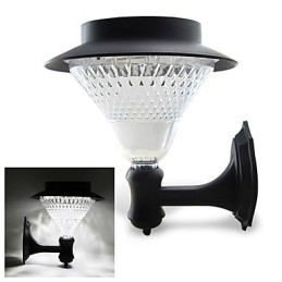 Outdoor Solar Power White Villa Wall Mount Garden Courtyard Door Path Light Lamp